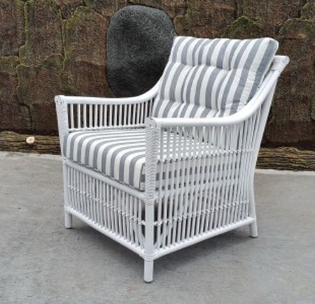 Columbus Single Chair, White - The Golden Rattan